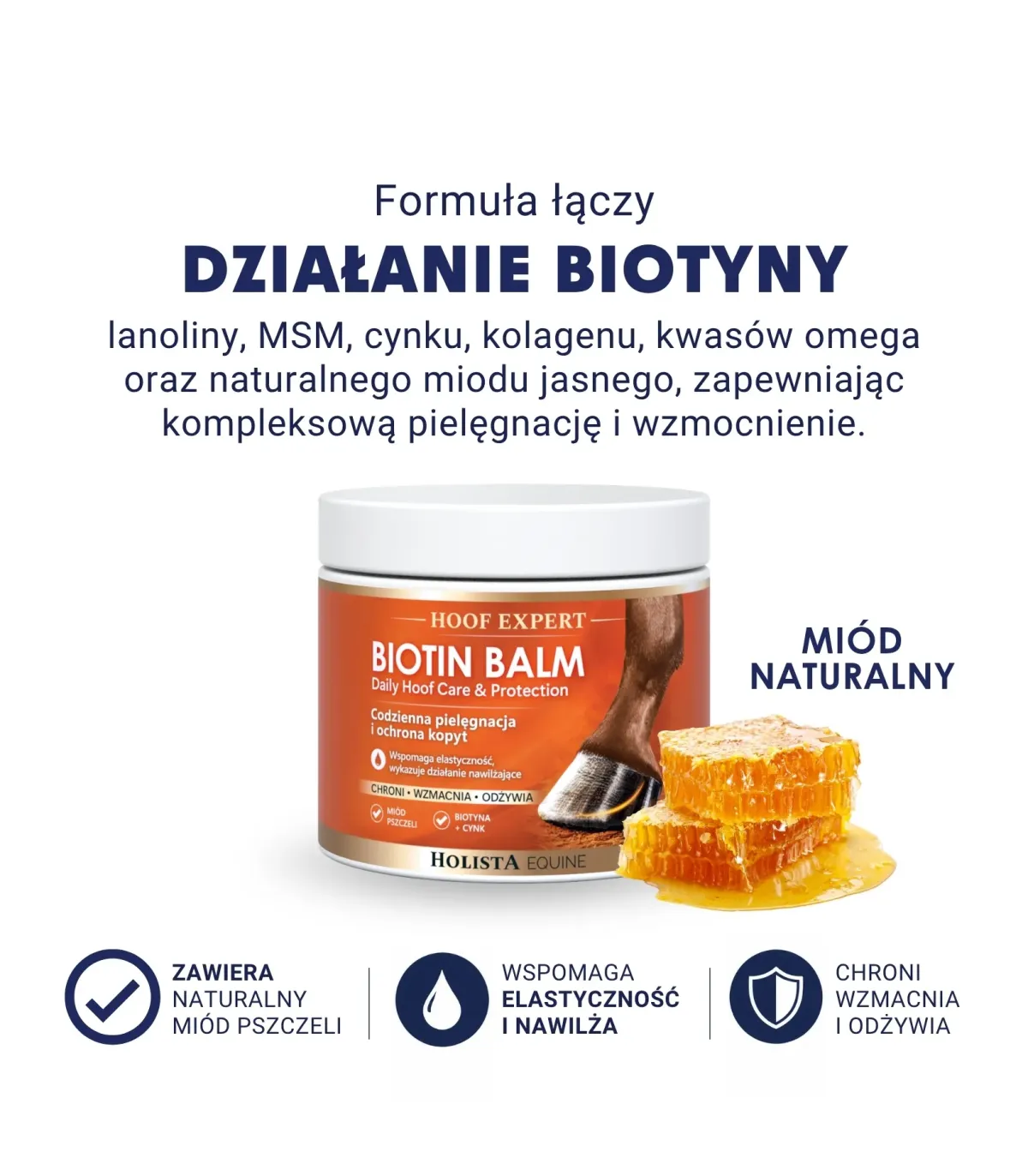 Hoof Expert Biotin Balm 450ml Codzienna pielęgnacja i ochrona kopyt