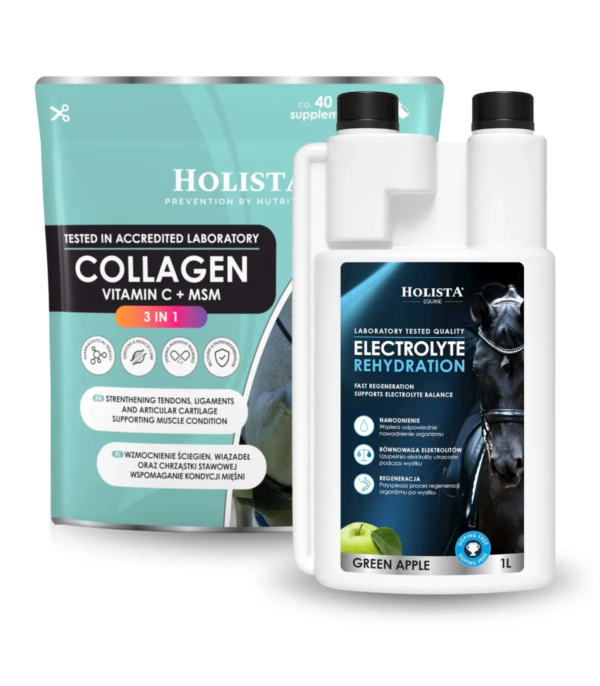 Elektrolity Holista Equine Rehydration 1l + Kolagen 3w1 z VitC i MSM