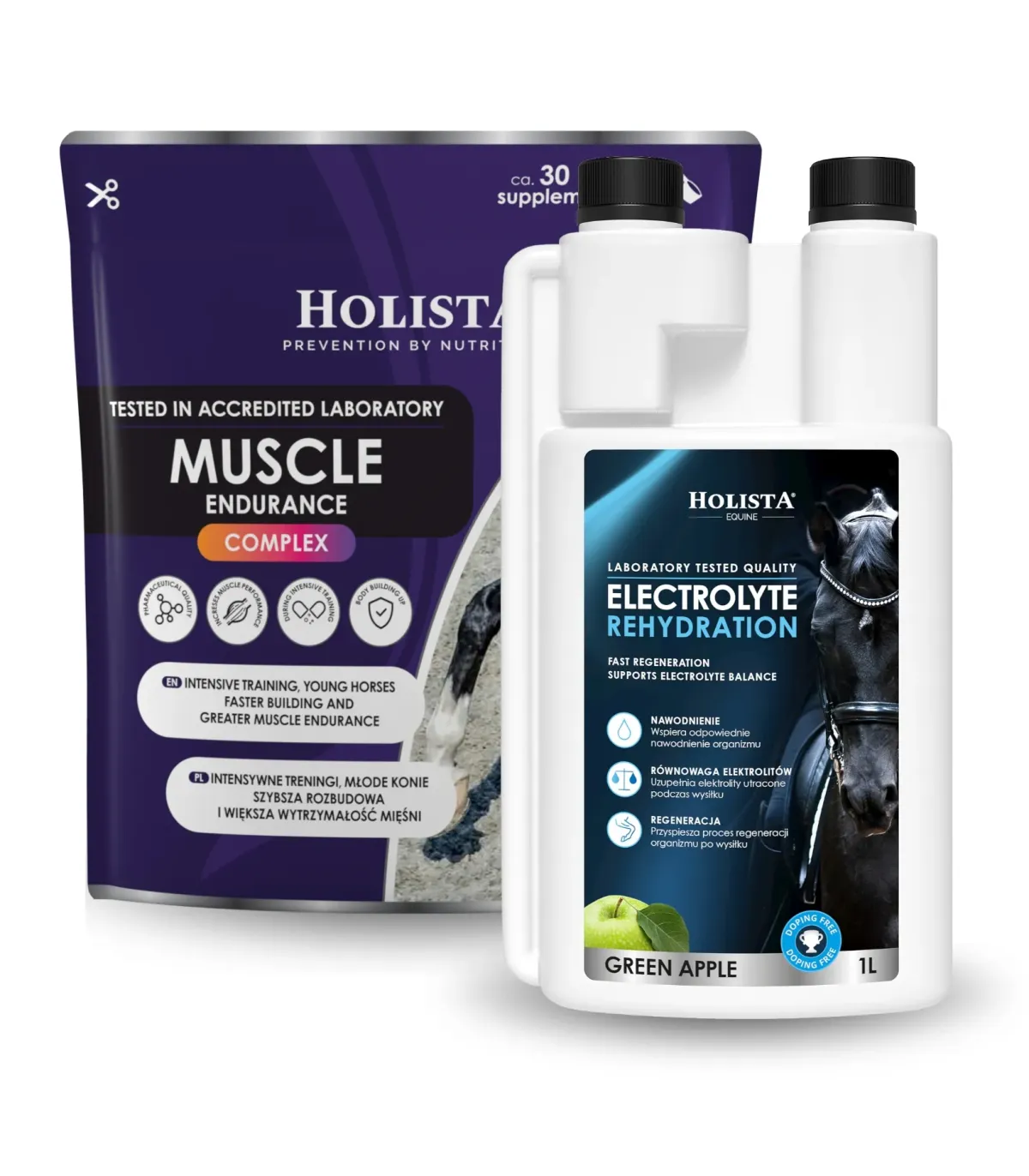 Elektrolity Holista Equine Rehydration 1l + Muscle Endurance Complex 400g