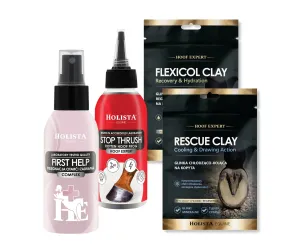 Niezbędnik w pace - First Help Spray/Flexicol Clay/Rescue Clay/Stop Thrush Spray