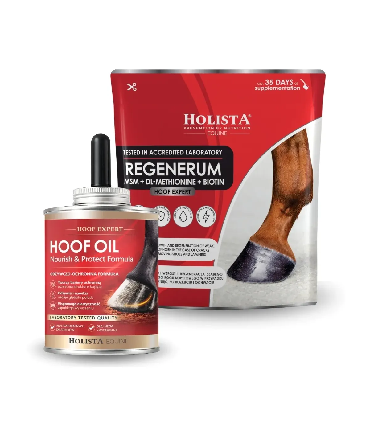 Profesjonalna regeneracja kopyta - Hoof Expert Hoof Oil 400ml + Regenerum 1000g