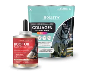 Kompleksowe wsparcie kopyta - Hoof Expert Hoof Oil 400ml + Kolagen 3w1 600g