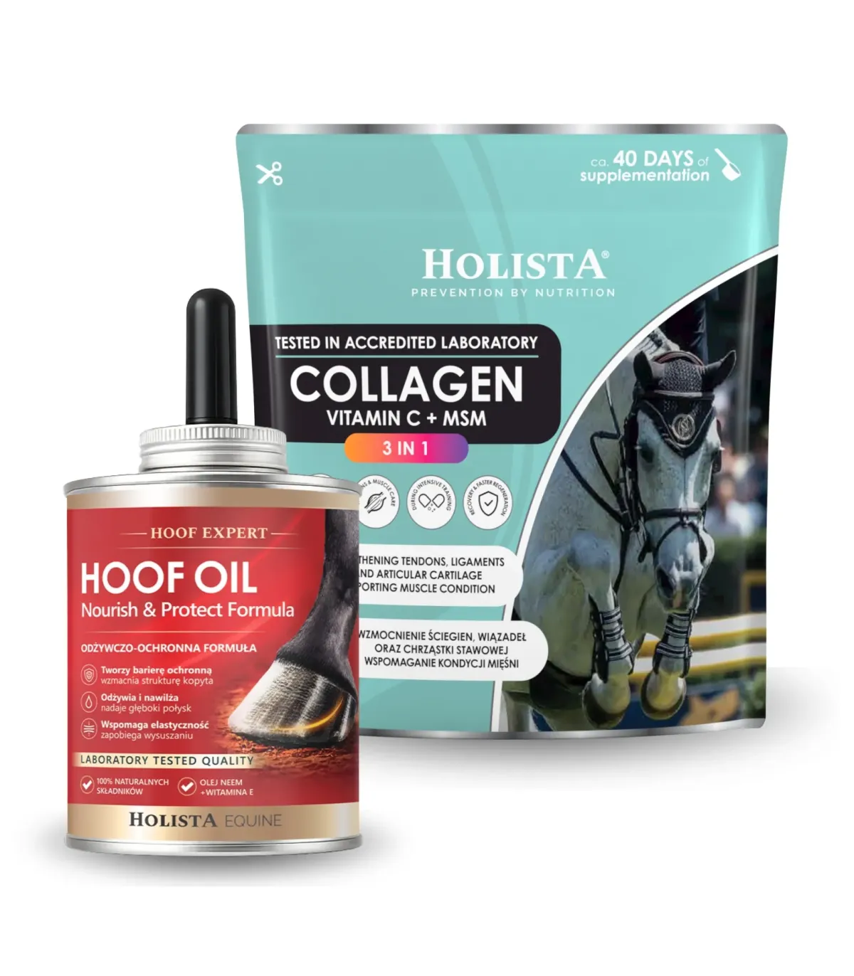 Kompleksowe wsparcie kopyta - Hoof Expert Hoof Oil 400ml + Kolagen 3w1 600g