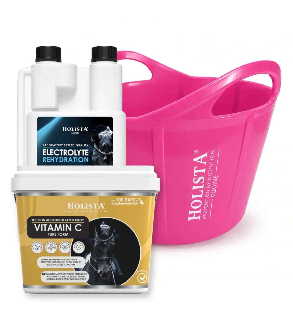 Witamina C 1000g + Elektrolity Rehydration 1l + Wiadro elastyczne 17l GRATIS