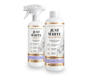 Kompleksowa pielęgnacja sierści białych koni - Just White Spray & Shampoo
