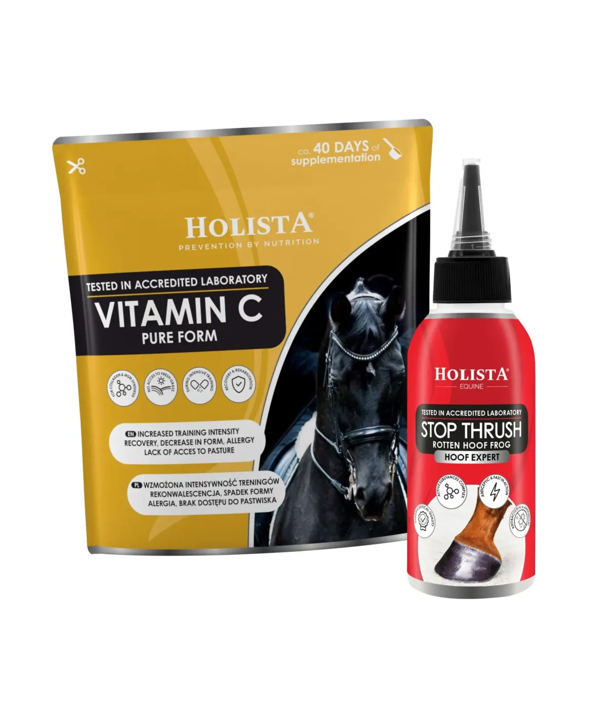 ZESTAW Witamina C 600g + Stop Thrush 100ml profilaktyka chorób kopyt