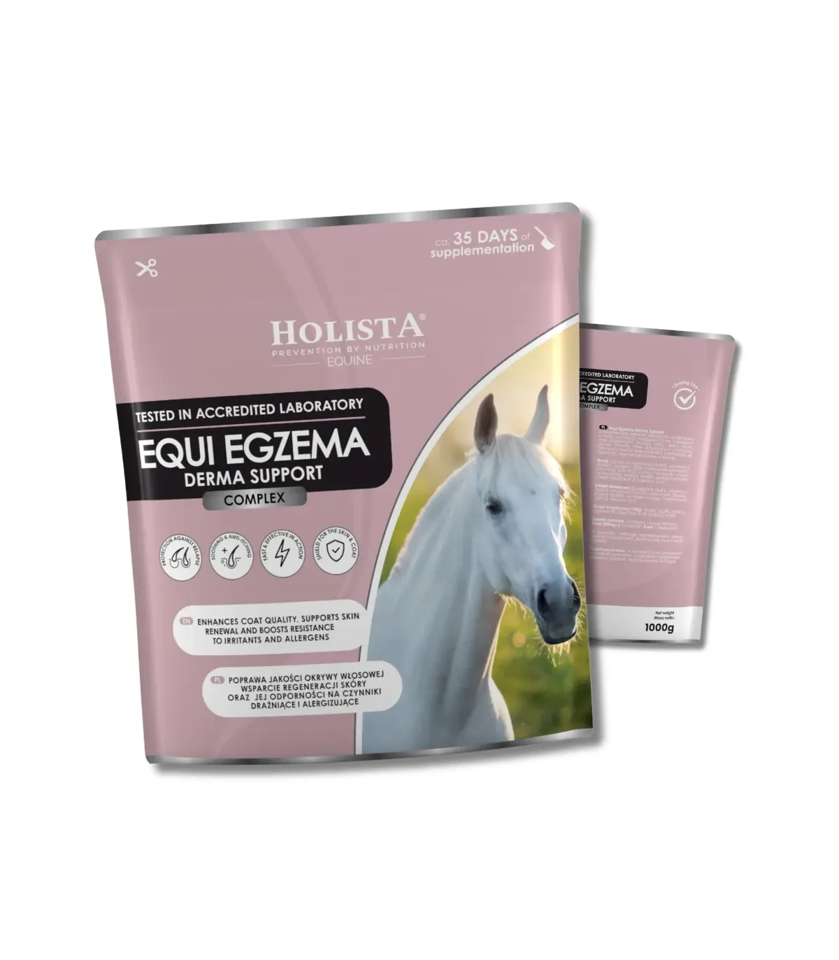 Pakiet Startowy - Equi Egzema 1000g + Wiadro na suplementy Holista Equine