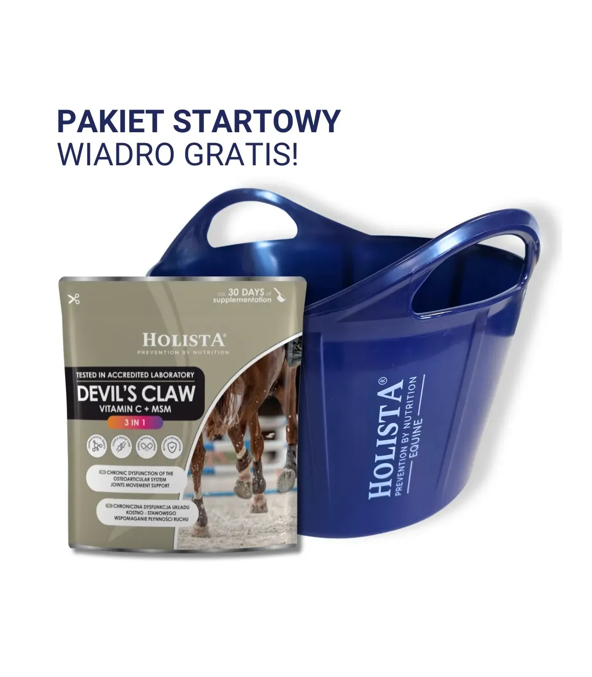 Czarci Pazur + MSM + Vit C 500g + Wiadro elastyczne 17l GRATIS - Pakiet Startowy