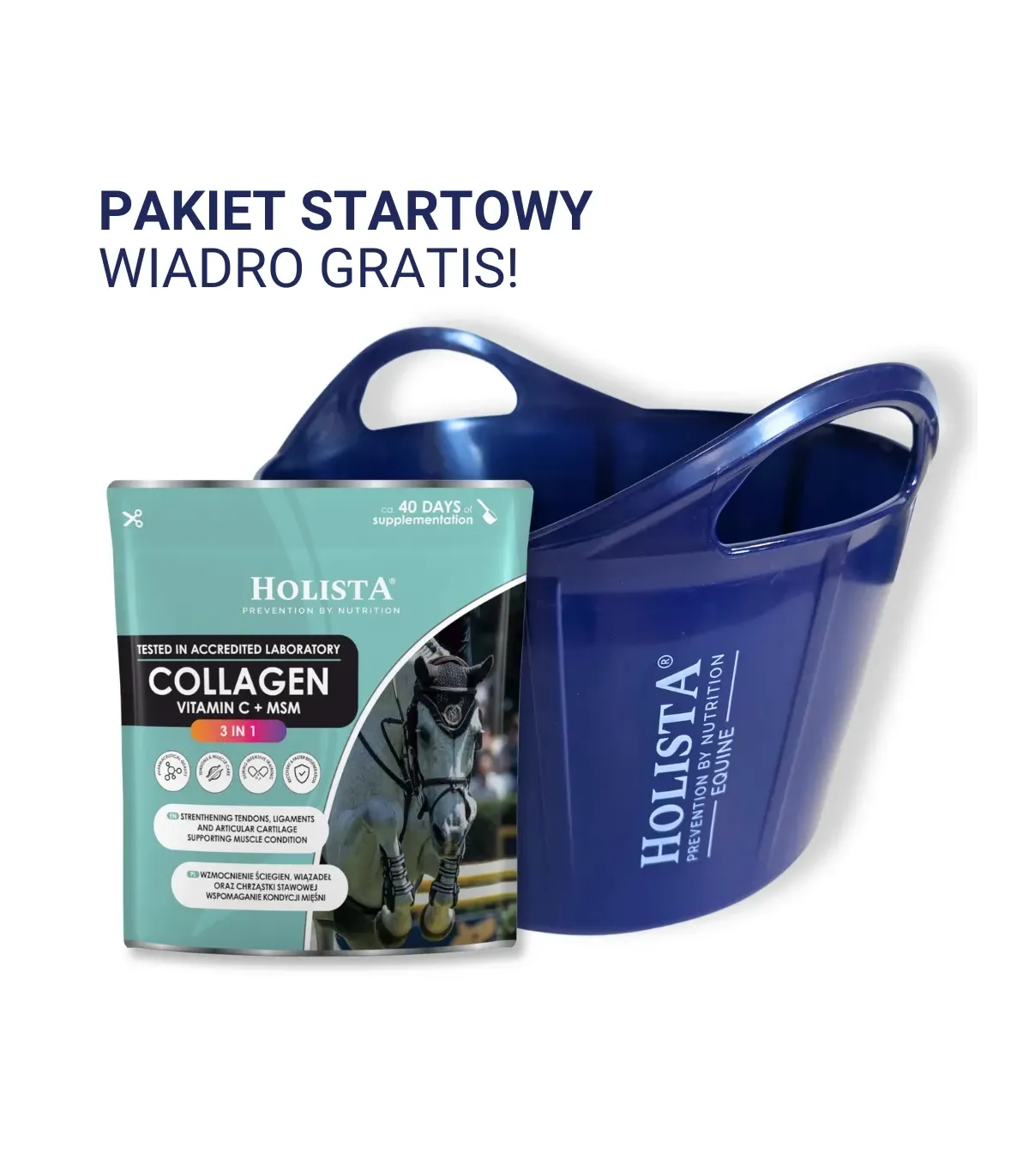 Kolagen 3w1 Vit C + MSM 600g + Wiadro elastyczne 17l GRATIS - Pakiet Startowy